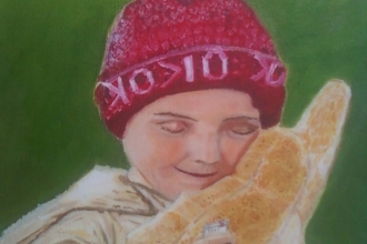 Ekmek alabılme sevinci.30x25 cm 