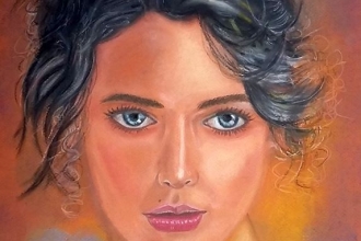 Soft pastel ..Mavi....2020 50x30 canson Mı-Teintes on paper